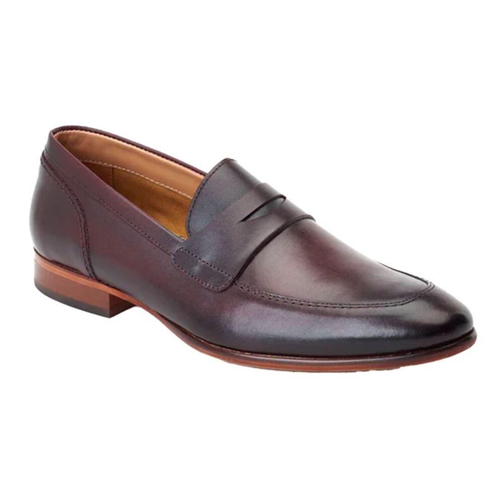 Base London Mens Bruno Leather Penny Loafers / Bordo